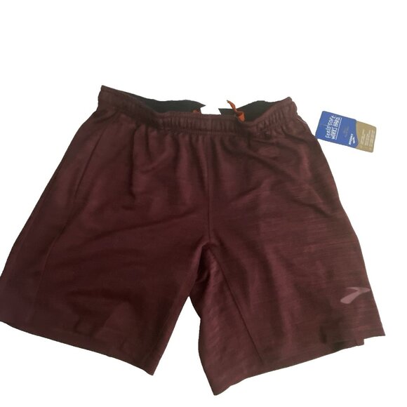 Brooks NWT Men Size Small Heather Merlot Rep 8” Shorts Pockets Wicking No Liner - Picture 11 of 11